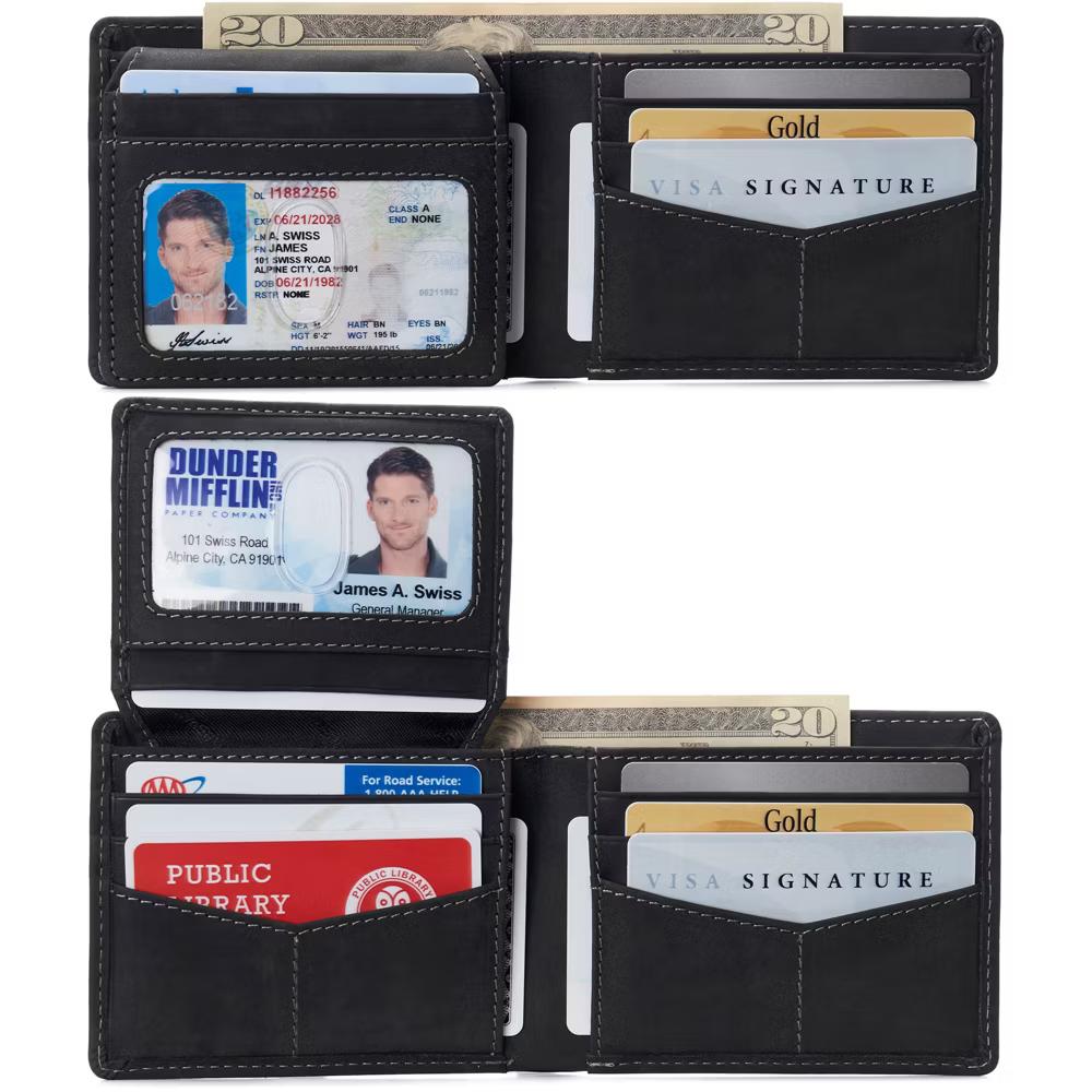 Alpine Swiss Connor Executive Bifold Wallet | Business Passcase for Men | Premium Leather | Dual ID Windows | RFID Blocking | Gift Box Included - Image 21