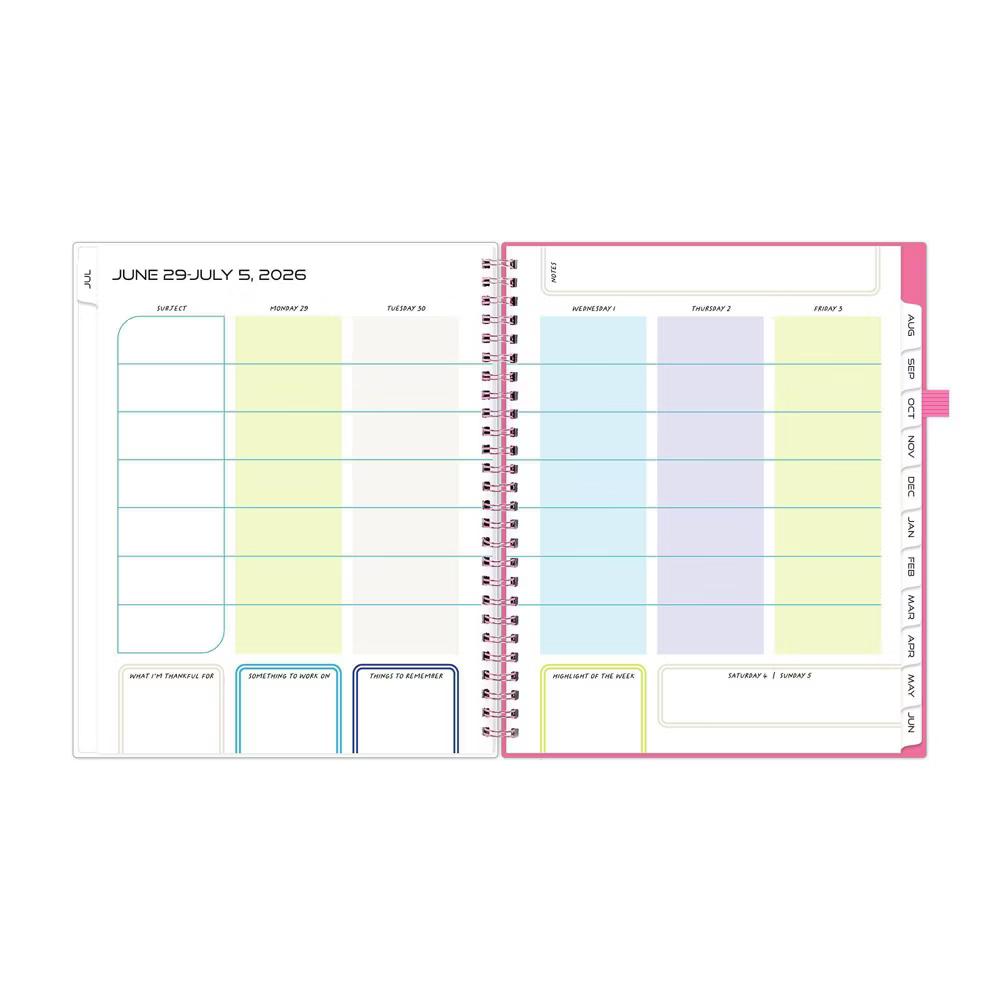 Blue Sky Your Year 7-12 Grade Weekly/Monthly Planner Wirebound 7"x9" Pink Heartsy - Image 6