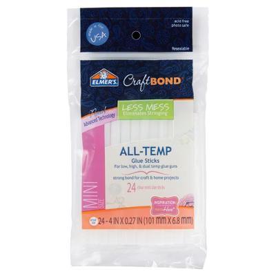 Craft Bond Mini 24pk Glue Gun Sticks All-Temp: Hot Glue Sticks, Dries Clear, 4" Length, 0.27" Width - Image 4