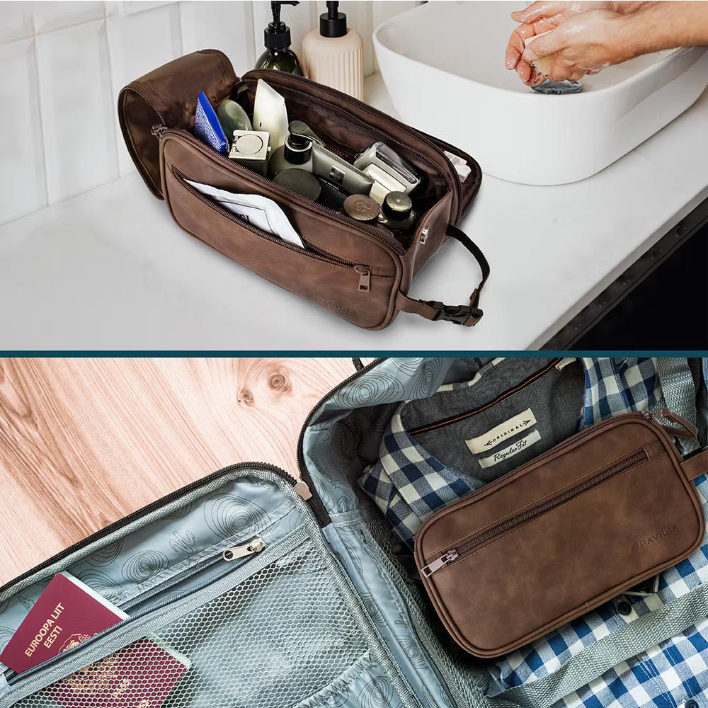 Toiletry Bag for Men, Travel Essentials Shaving Dopp Kit, Water Resistant Cosmetic Makeup Organizer Case - Image 53