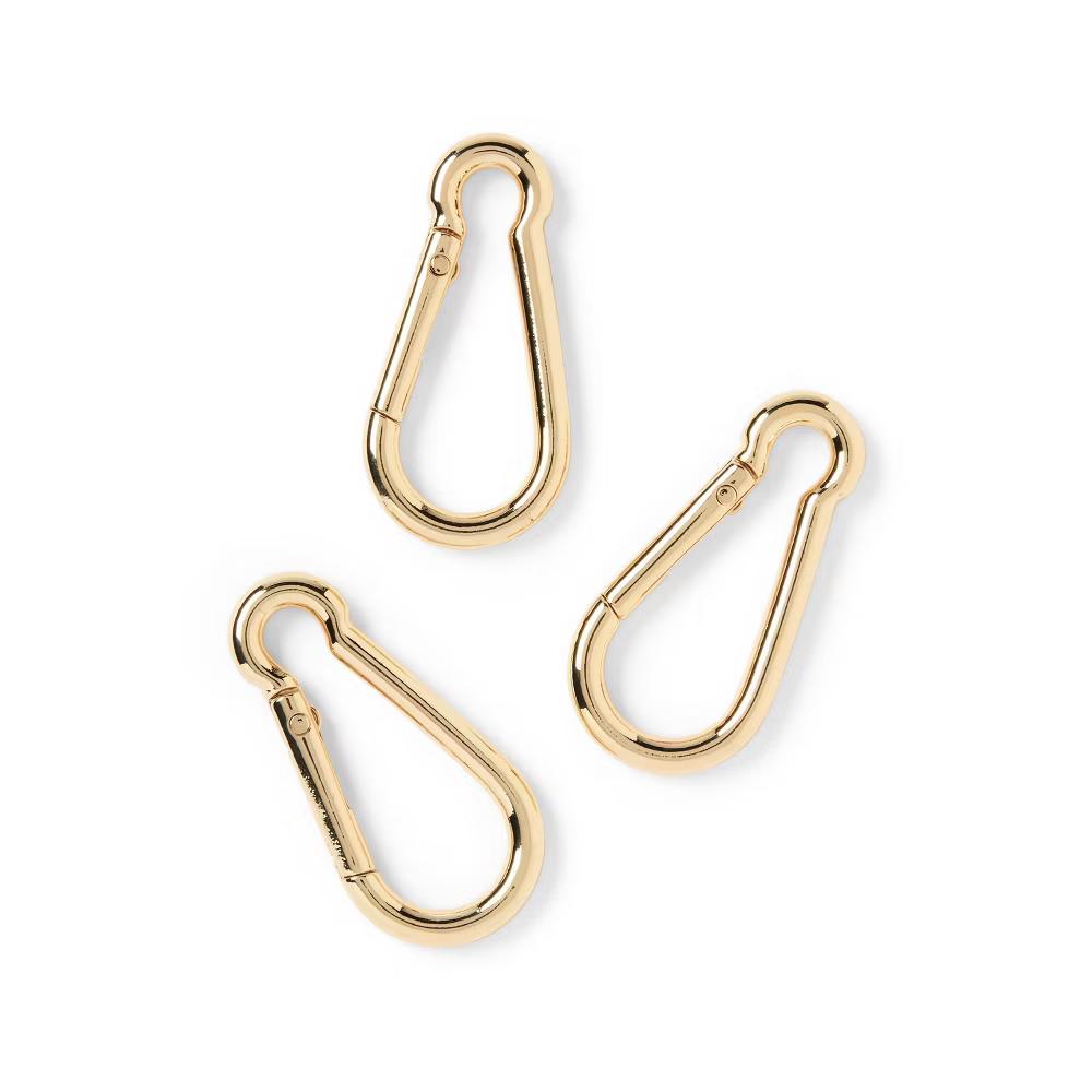 3pk Carabiners Gold - Image 2