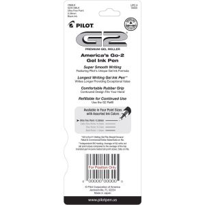 3pk G2 Gel Pens Ultra Fine Point 0.38mm Black Ink