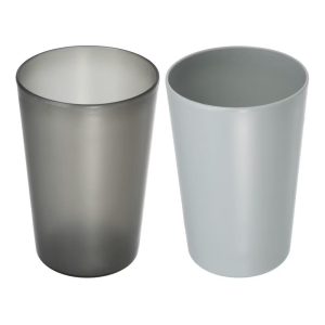 Bathroom Toothbrush Cup PP Cup for Bathroom Kitchen 4.52''x3.03'' Gray Black 2pcs