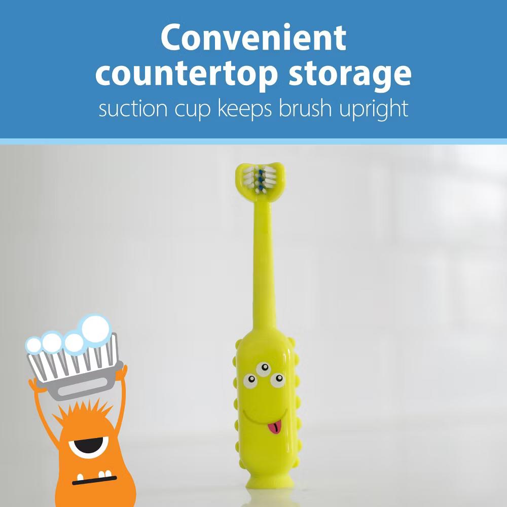 Dr. Brown's Tooth Scrubber Triple Sided Training Toddler Manual Toothbrush - Green - Image 10