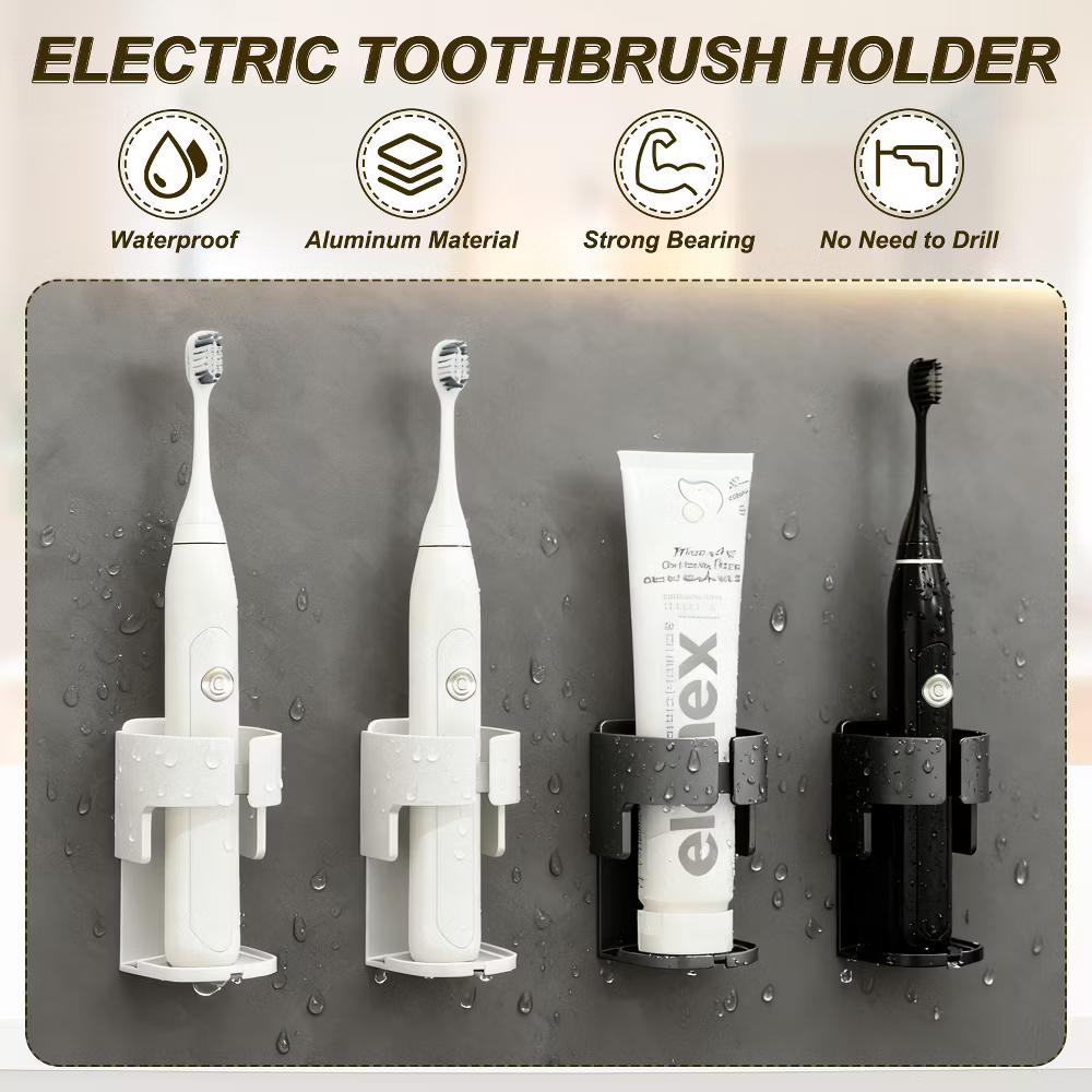 Electric Toothbrush Holder, Wall Mounted Aluminum Toothbrush Organizer - Image 5
