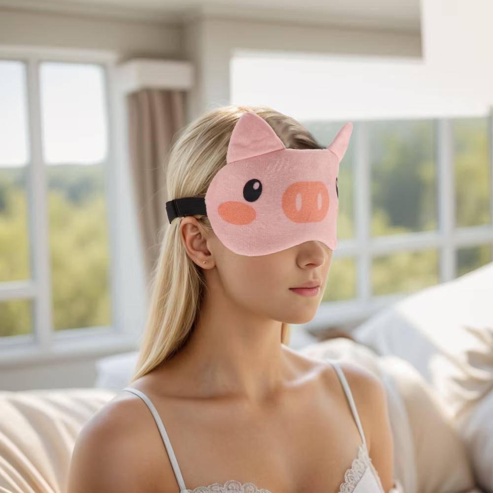 Soft Shy Pig Eyes Sleep Mask Pink 1 Pc - Image 2