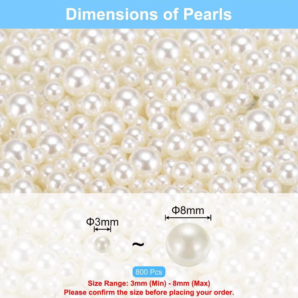 No Hole ABS Round Faux Pearl for Vase Fillers DIY Home Decoration 800 Pcs - Image 7