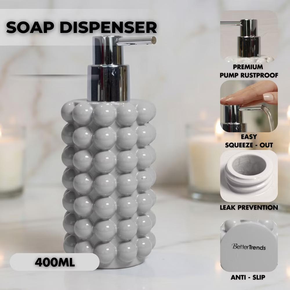 Better Trends Nova Bathroom Accessories 100% Resin Impeccably Crafted Soap Dispenser with Rust-Proof Pump for Bathroom & Kitchen Countertops - Image 14