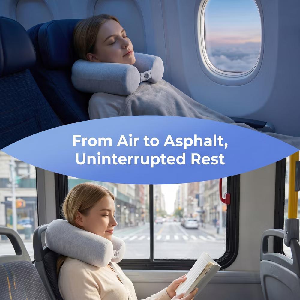 U‑Shaped Memory Foam Nap Pillow with Snap Closure for Desk and Travel Use 1Pc - Image 19