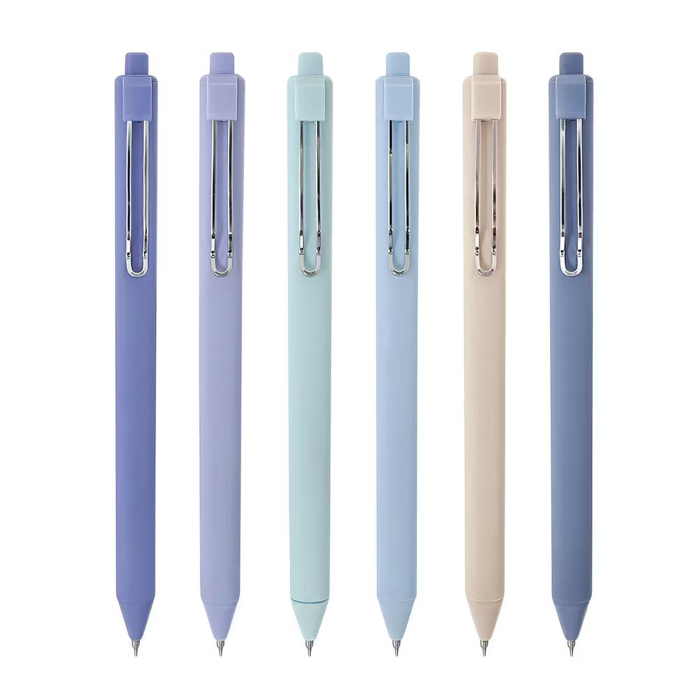 Retractable Black Ink Gel Pens, 0.5mm Fine Point, Black ink, Set of 6