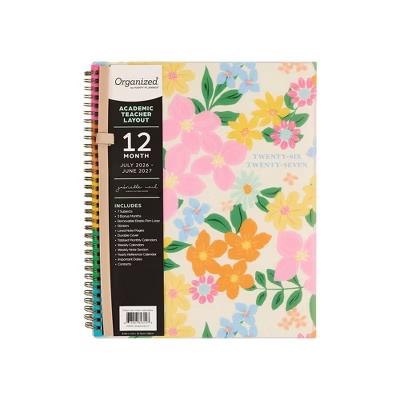 Happy Brands 2026-2027 9.375"x11.875" Organized Ditzy Garden Big 12 Months Twin Loop Dated Teacher Planner - Image 10