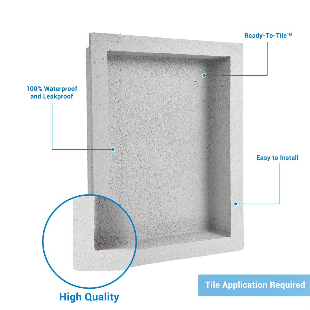 12"×20" Tile Ready Recessed Shower Niche, Modern Square Corner In-Wall Bathroom Storage Shelf with Simple Installation - Image 7