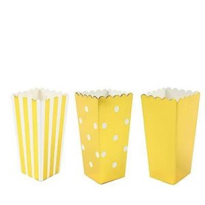 Home Collection 36-Pack White Gold 5" Cardboard Popcorn Style Party Favor Boxes