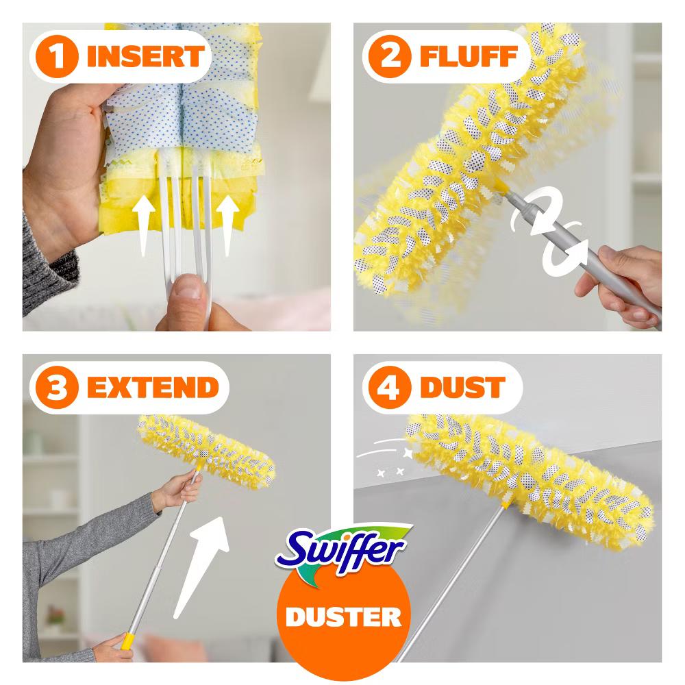 Swiffer Heavy Duty Megasize Duster Kit Lemon Scent - 9pc: Multipurpose, Multi-Surface - Image 6
