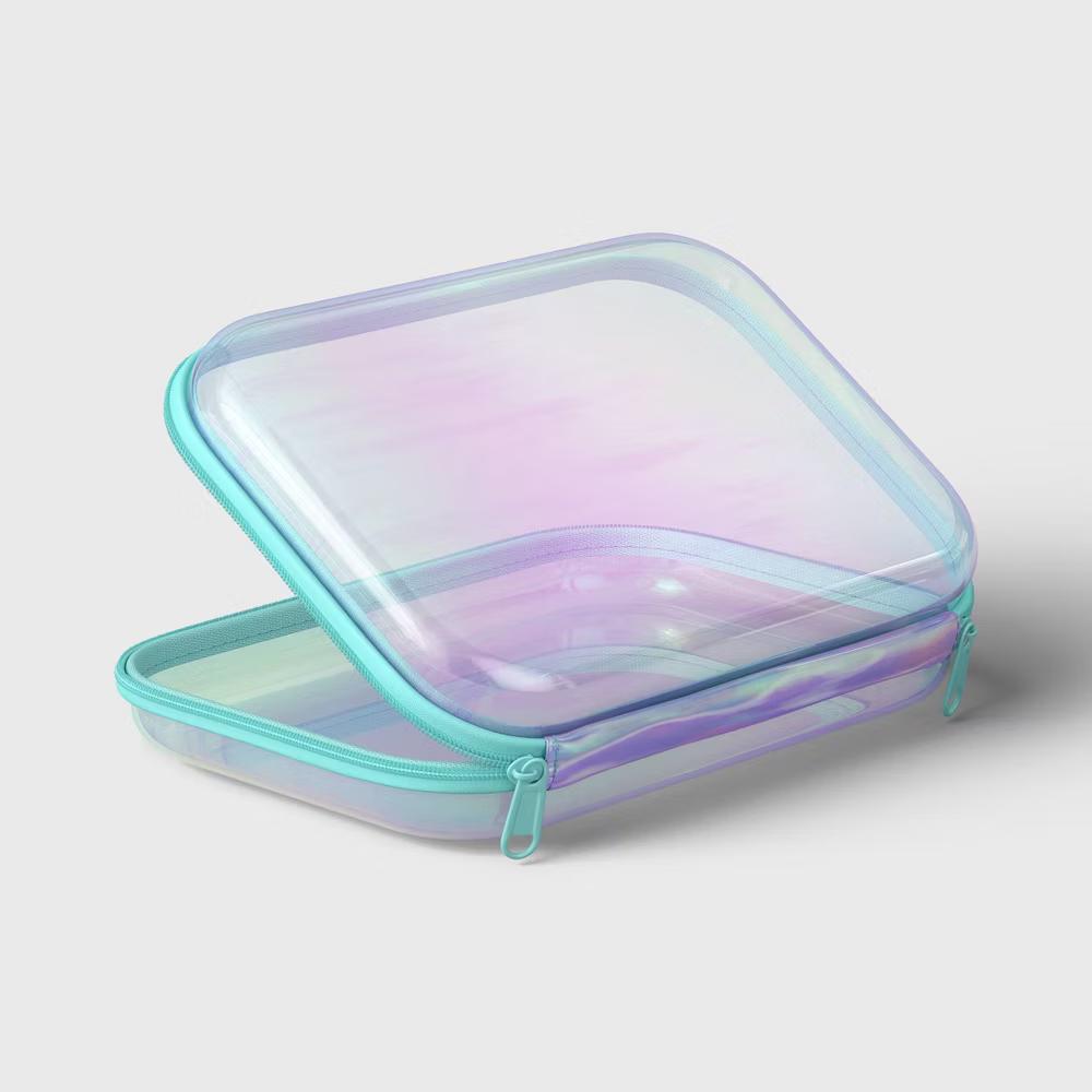 Hard Sided Zipper Pencil Case Iridescent - Image 6