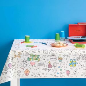 Happy Birthday Color Your Own Personalizable Table Cover
