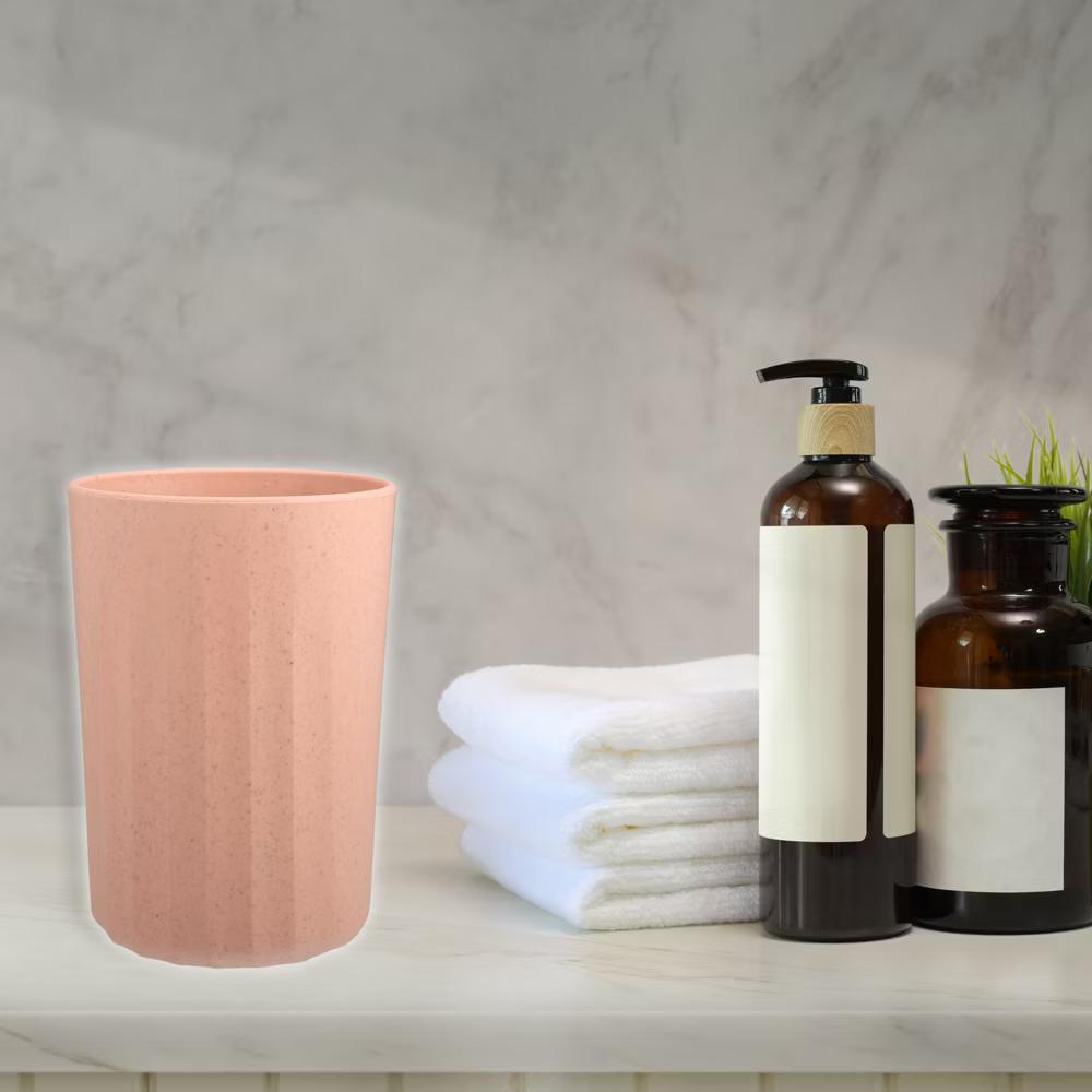 Bathroom Tumbler with Smooth Lines Wheat Straw Cup for Bathroom for Toothpaste 4.09''x2.80'' 1Pc - Image 37
