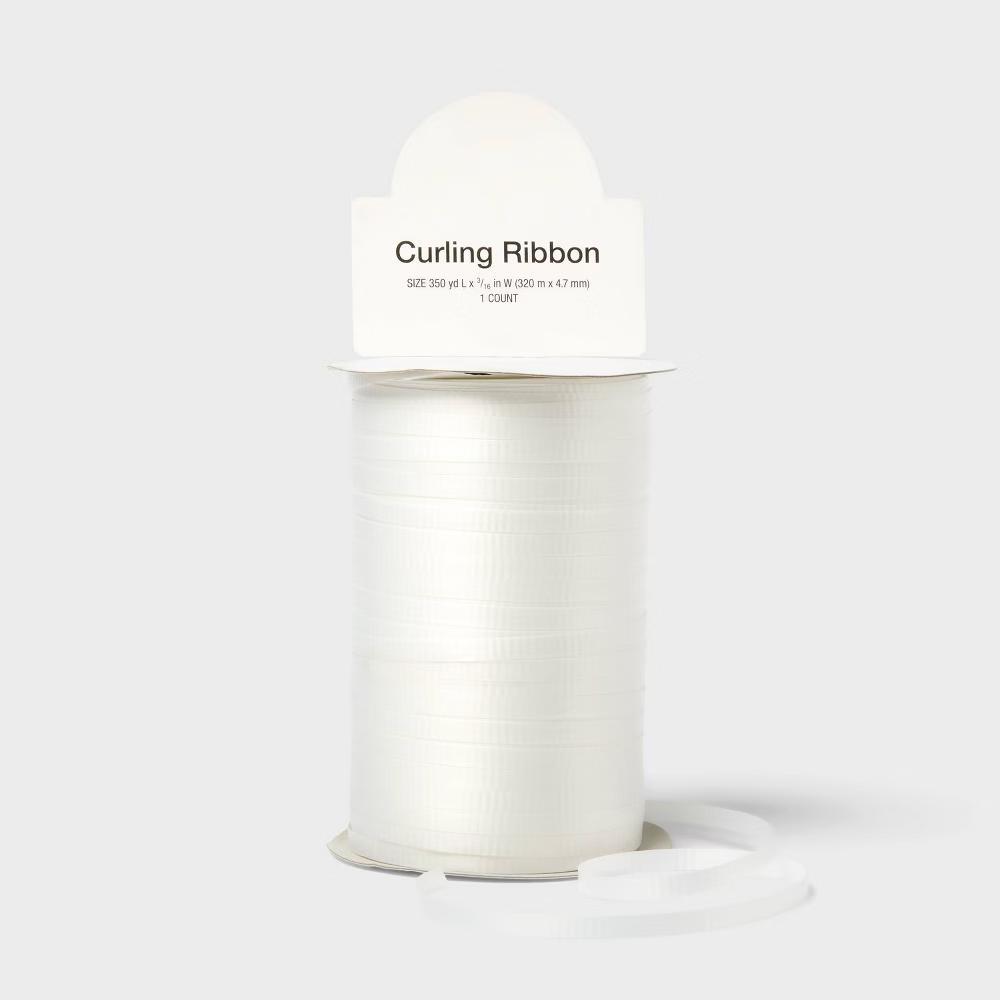 .2"x1050' Curl Gift Wrap Ribbon White - Image 3