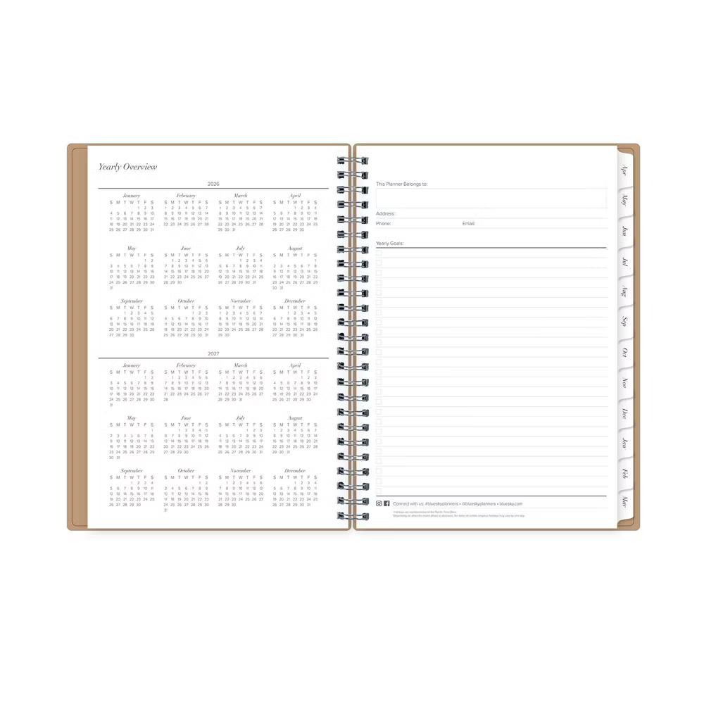 Blue Sky 5.875"x8.625" 2026-2027 Planner Notes BS Solid Sand Weekly/Monthly 15 Months Safety Wirebound - Image 2