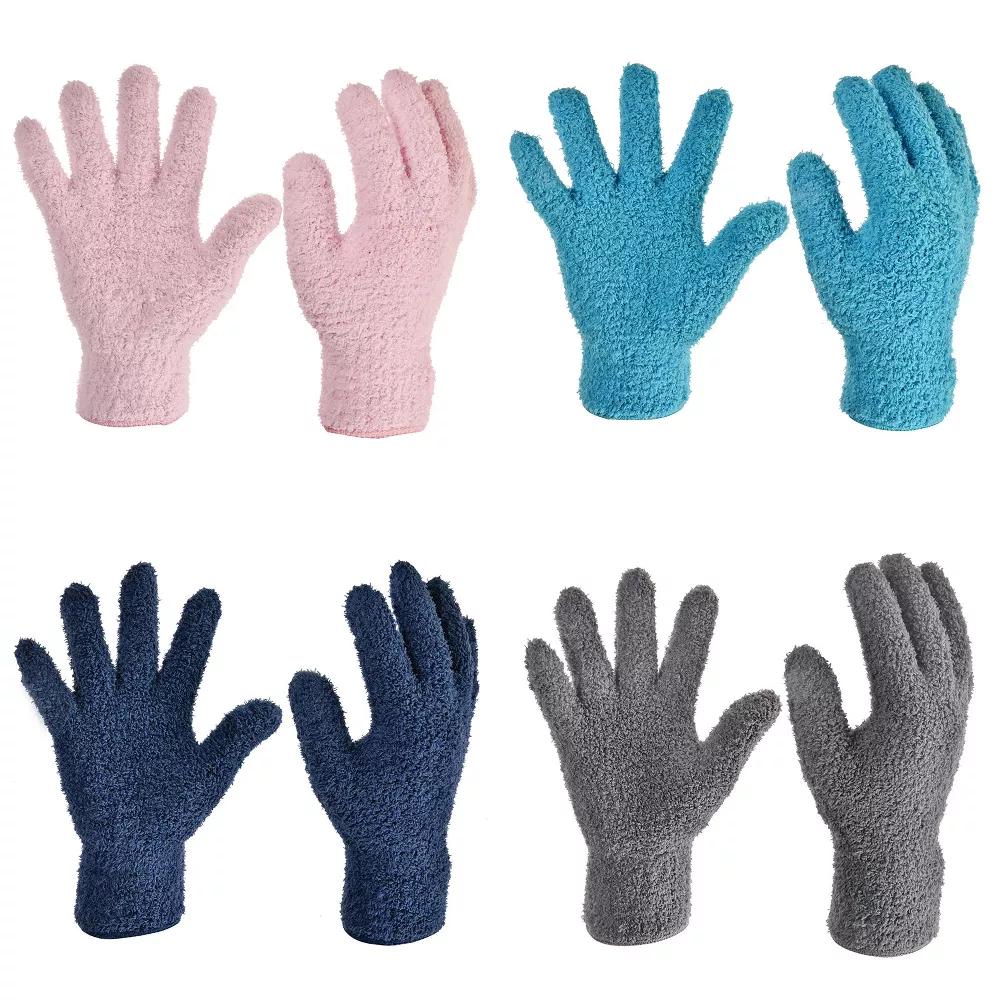 Dusting Cleaning Gloves Microfiber Mittens for Plant Blinds Lamp Window Blue Dark Blue Gray Pink 4 Pairs 1 Set - Image 4