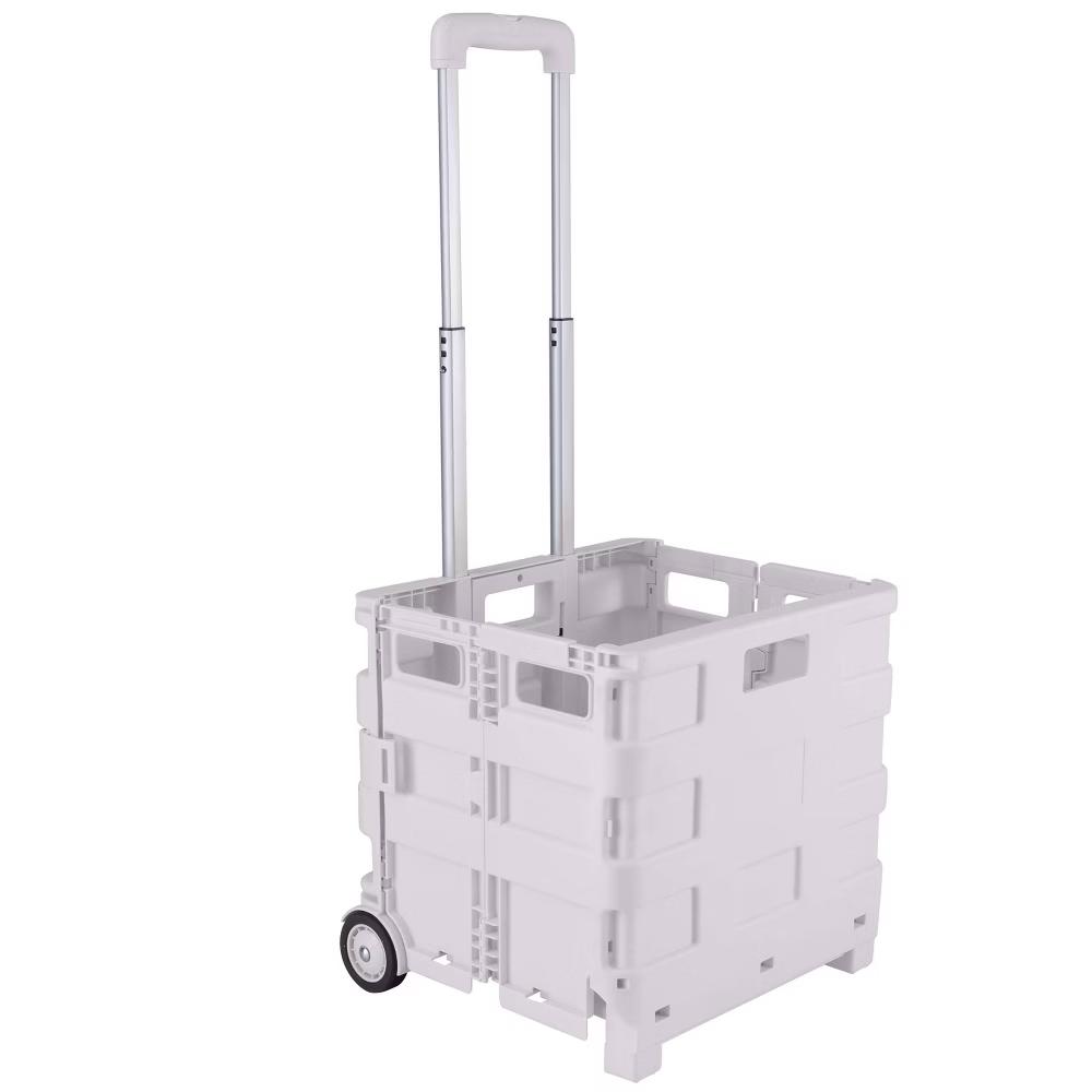 Simplify Portable Folding Shopping Utility Cart White Kennedy International: Foldable Grocery & Utility Cart with Wheels - Image 4