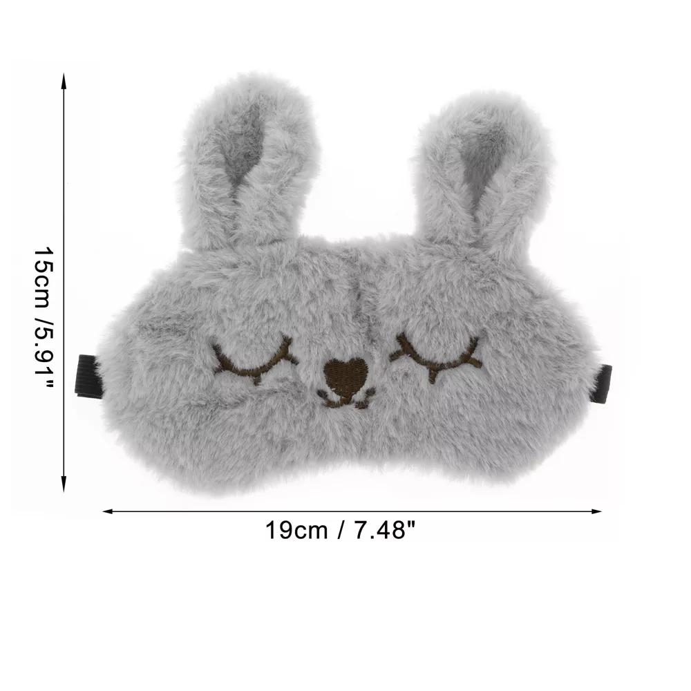 Soft Rabbit Eyes Sleep Mask Gray 1 Pc - Image 4