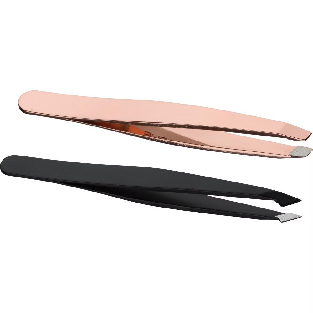 JAPONESQUE Pointed-Slant & Slant Tweezers - Rose Gold: Stainless Steel Beauty Tools, Non-Toxic, 2-Piece Set - Image 6