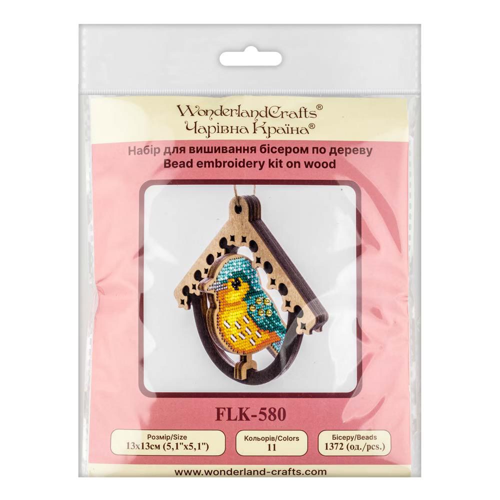 Crafts Wooden Bead Embroidery Kit Bird in Birdhouse FLK-580 - Image 11