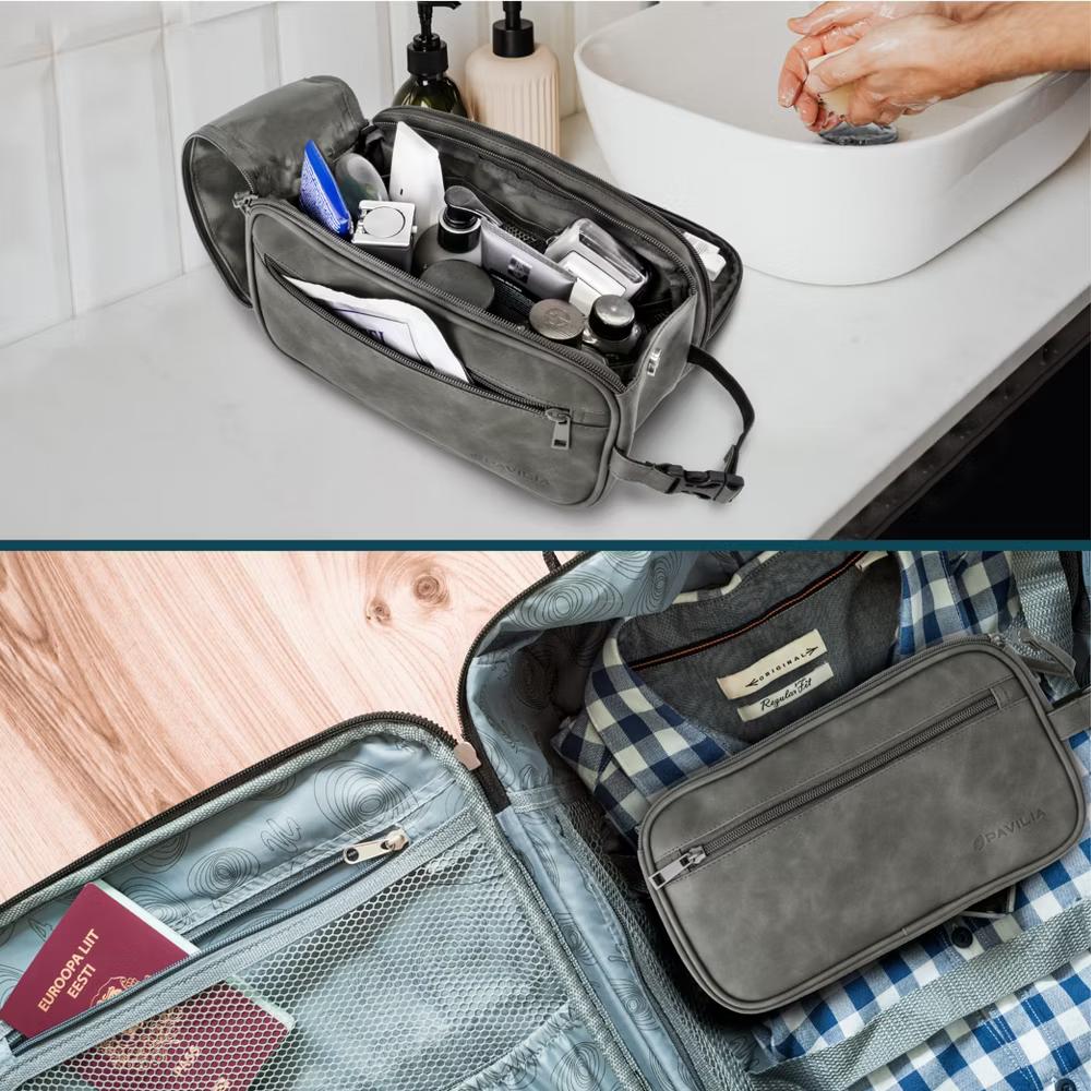 Toiletry Bag for Men, Travel Essentials Shaving Dopp Kit, Water Resistant Cosmetic Makeup Organizer Case - Image 60