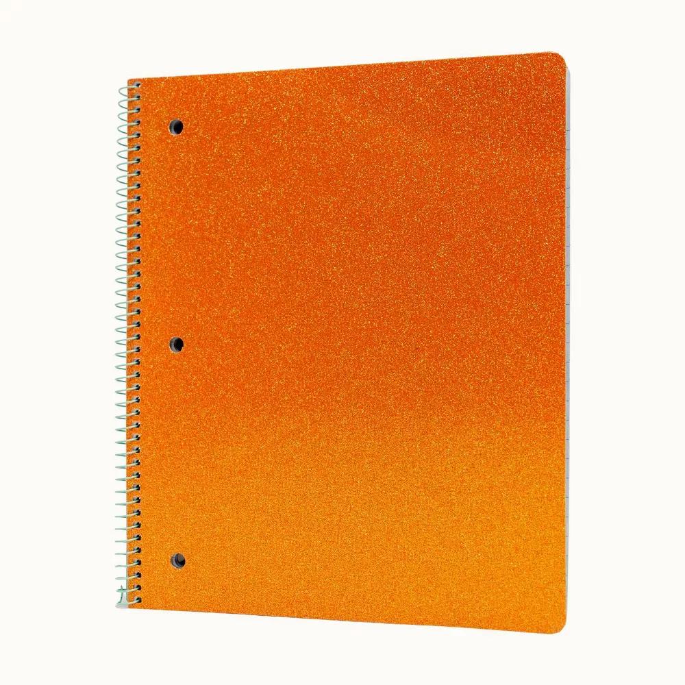 Ecokind 8.5"x10.5" Wide Ruled 1 Subject Notebook with Edge Printing Orange Glitter - Image 6