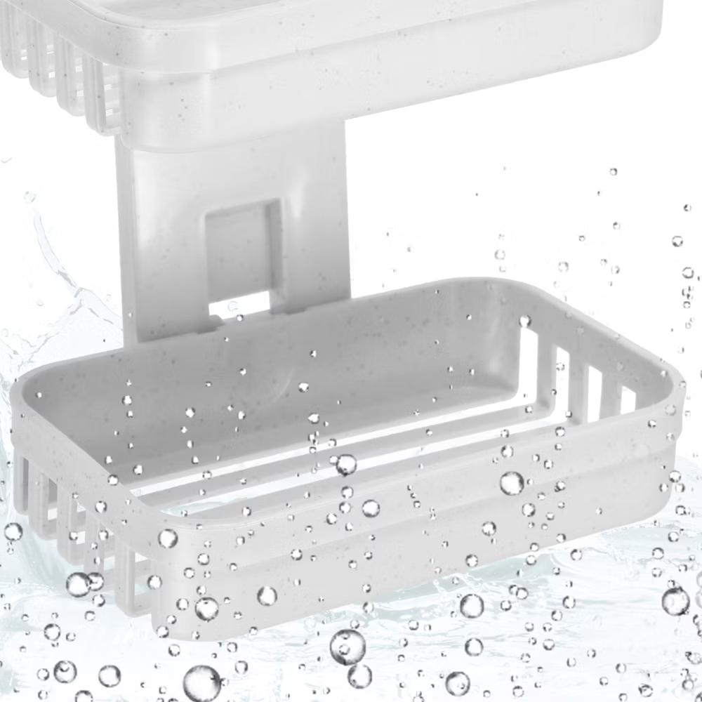 Plastic Soap Dish Keep Soap Dry Soap Cleaning Storage Drill Free Soap Holder for Home Bathroom Kitchen 1 Pc - Image 3
