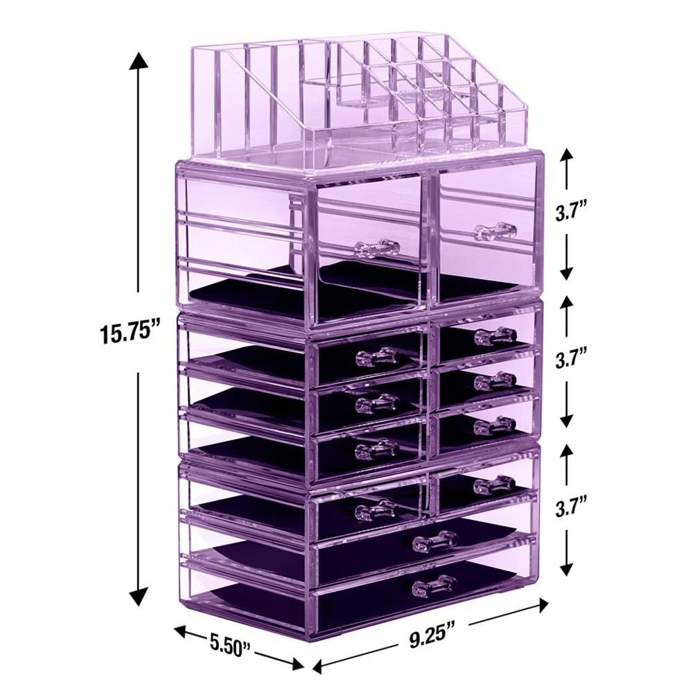 Large Makeup Organizer Case - 4 Piece Set (12 Drawers) - Image 17