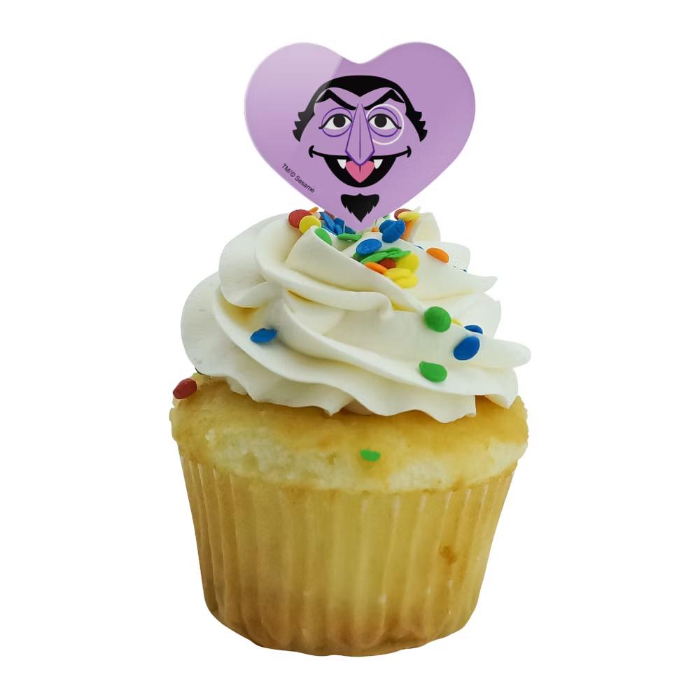 Count Face Cupcake Picks Toppers Decoration Set of 6 - Image 5