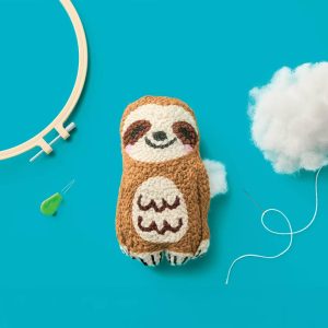 Punch Needle Stuffed Sloth Craft Activity Kit