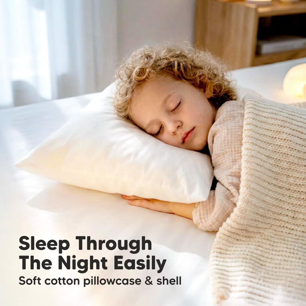 Jumbo Toddler Pillow with Pillowcase, 14X20 Soft Organic Toddler Pillows for Sleeping, Kids Travel Pillow - Image 71