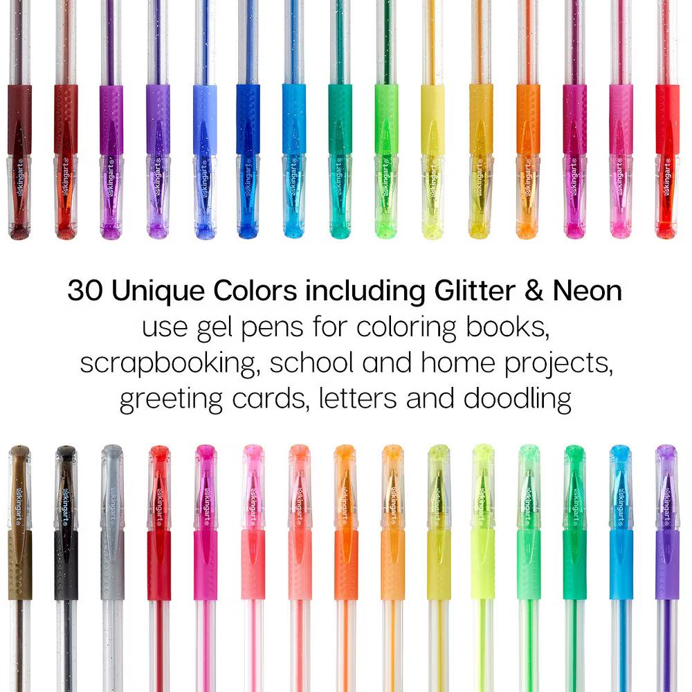 Gel Pens, Soft Grip, 30 Glitter Colors - Image 7