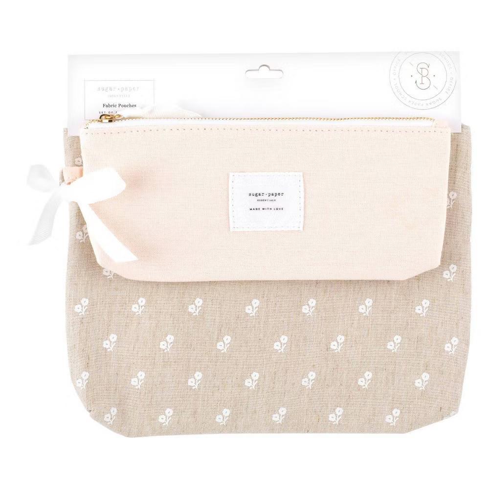 Essentials 2pk Pouch Flax Flower and Pink