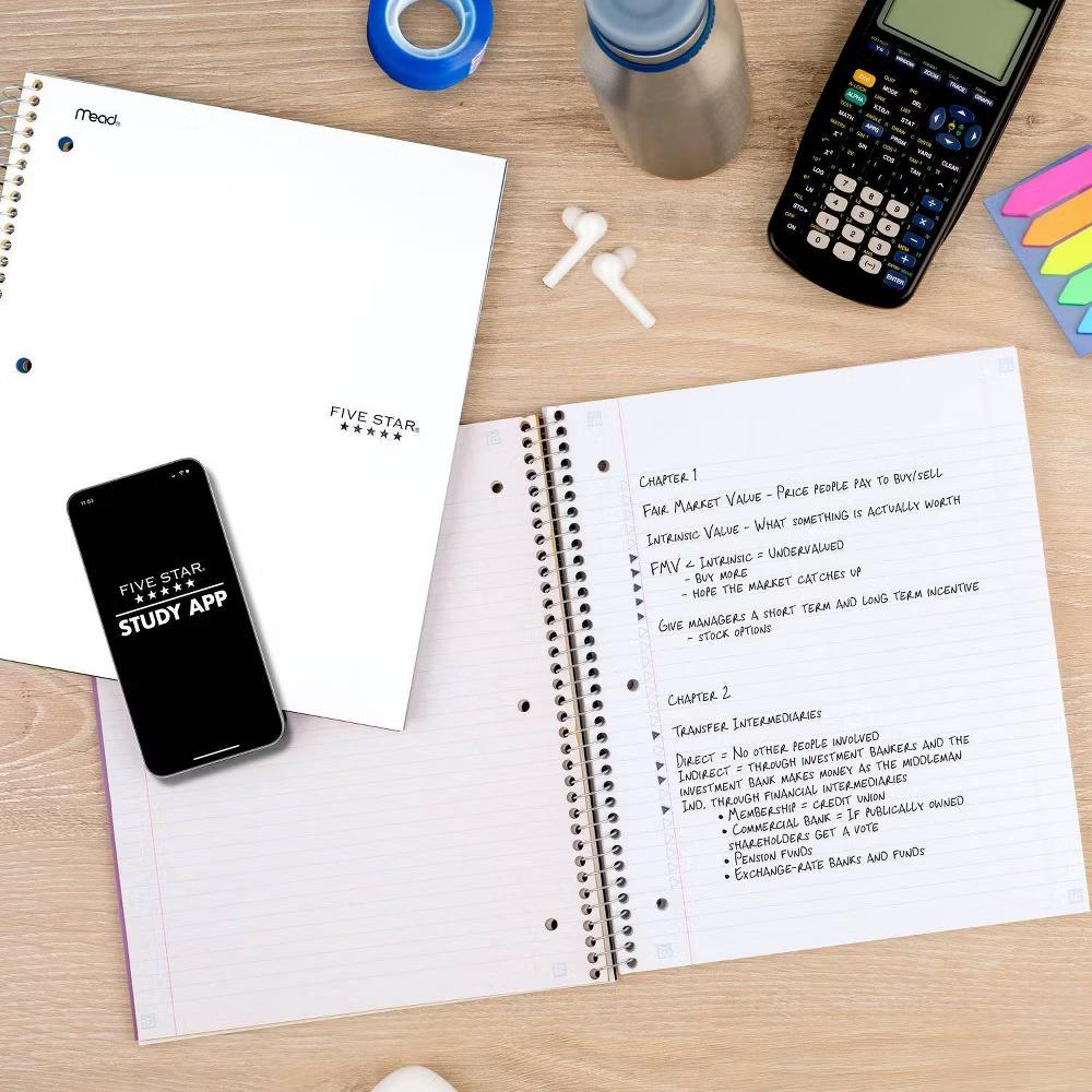 Five Star 8.5"x11" 1 Subject College Ruled Notebook White 100 Pages - Image 4