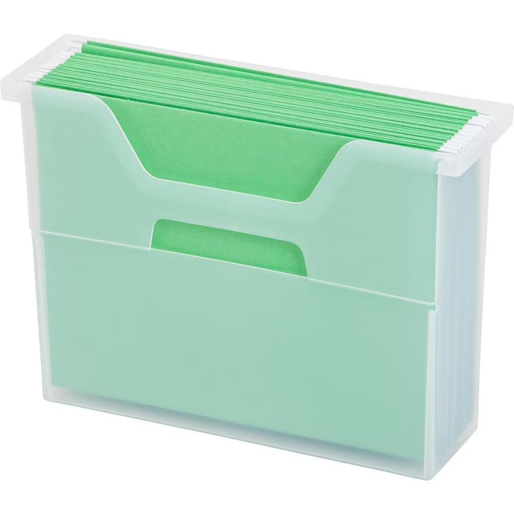 Small Portable Desktop File Box with Open Top, Letter Size, Clear - Image 4