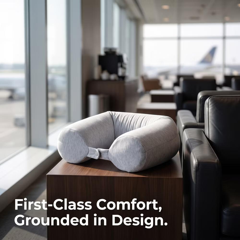 U‑Shaped Memory Foam Nap Pillow with Snap Closure for Desk and Travel Use 1Pc - Image 16