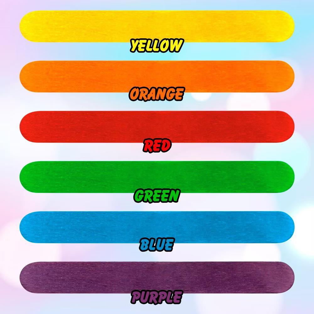 Darice 500 Colored Pcs Popsicle Sticks for Crafts, 6" Colorful Wooden Rainbow Craft Sticks - Classroom Supplies, STEM DIY Art, Ages 3 - Image 3