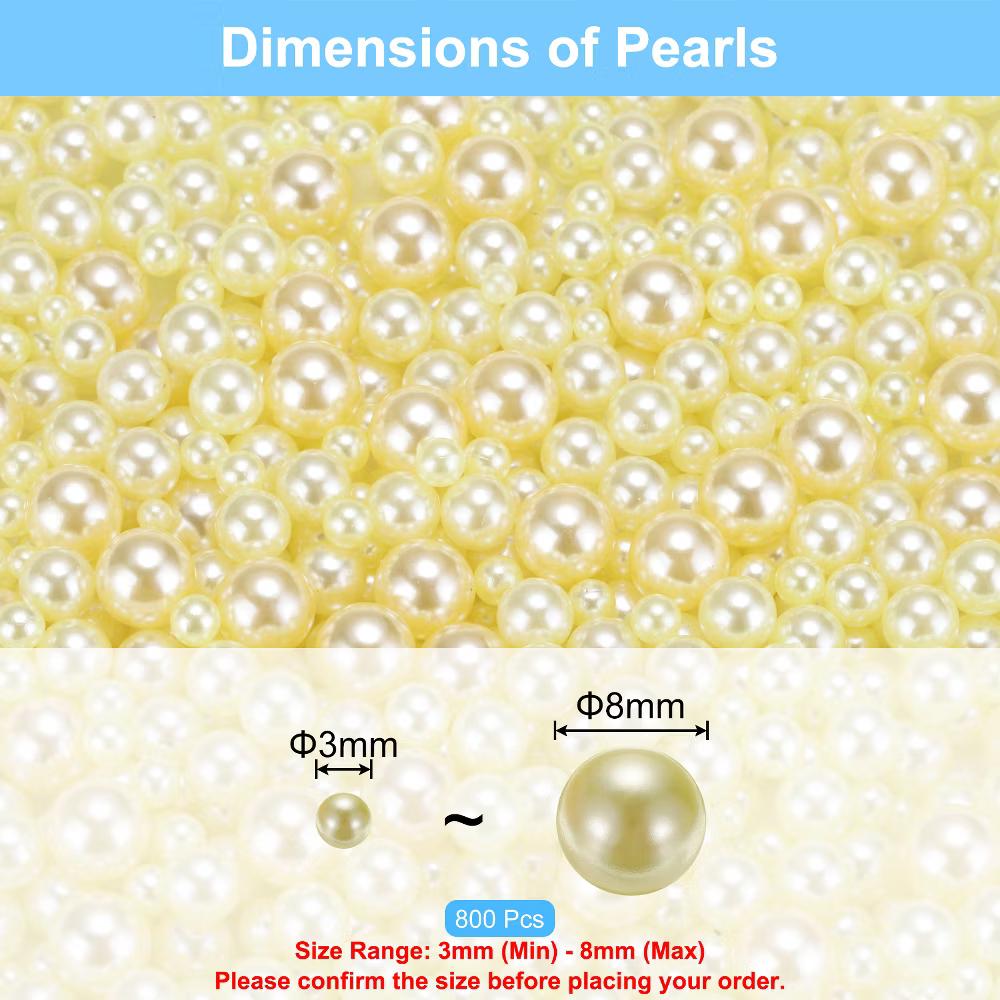 No Hole ABS Round Faux Pearl for Vase Fillers DIY Home Decoration 800 Pcs - Image 59
