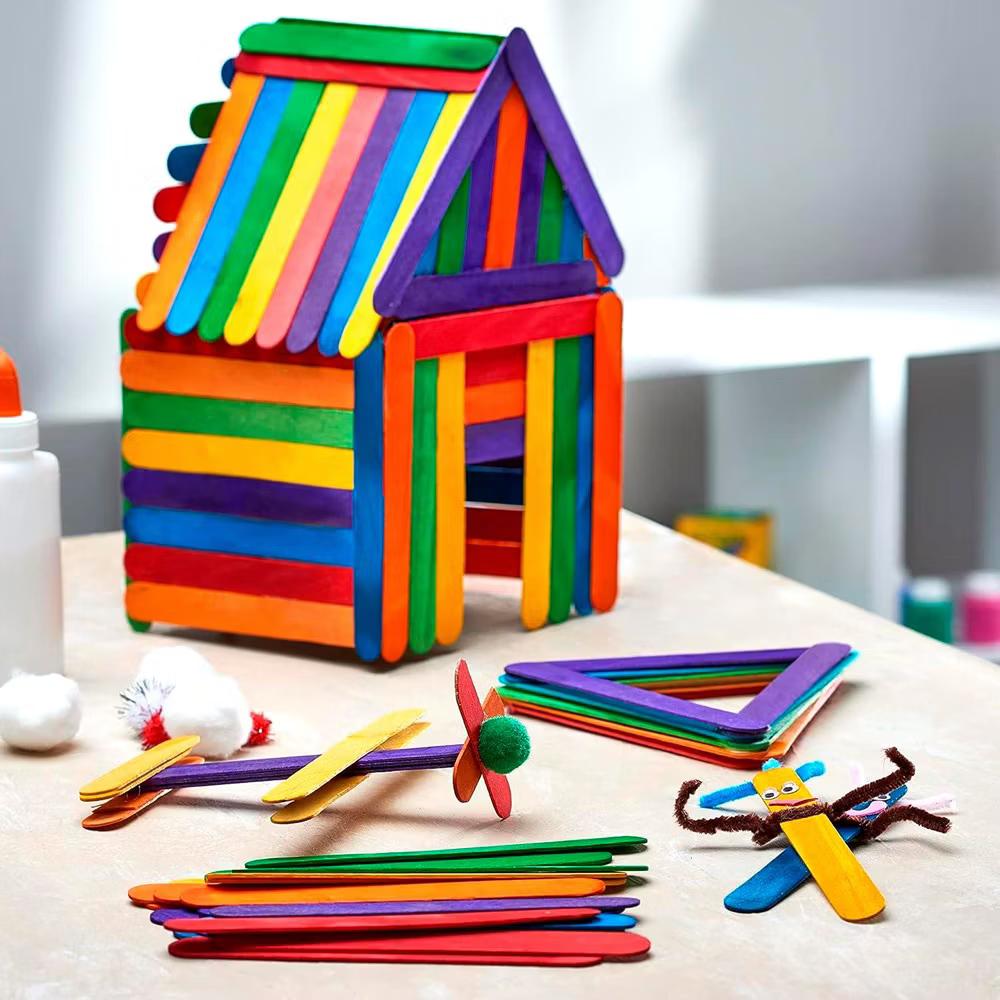 Darice 500 Colored Pcs Popsicle Sticks for Crafts, 6" Colorful Wooden Rainbow Craft Sticks - Classroom Supplies, STEM DIY Art, Ages 3 - Image 4