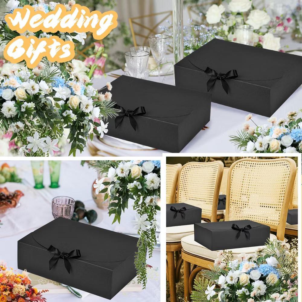 12 Pack Black Gift Boxes with Lids 12 9.8 3.1 Inch Ribbon Luxury Boxes for Bridesmaid Graduation Wedding Birthday Party - Image 7
