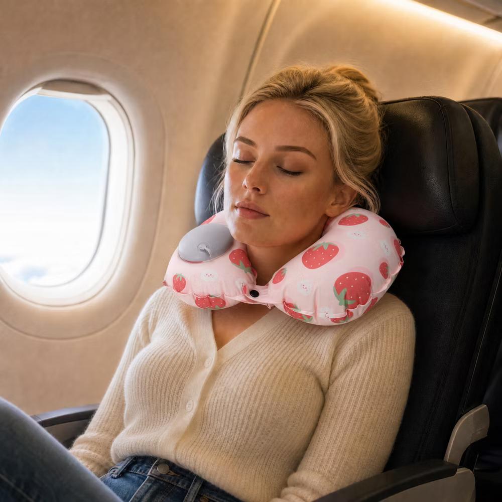 Ice Silk Inflatable Travel Pillow 1 Pc - Image 29