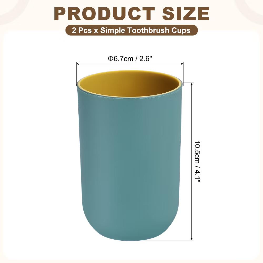 Reusable Plastic Practical Gift Toothbrush Cups 2.6 2.6 4.1 Inch 2 Pcs - Image 5