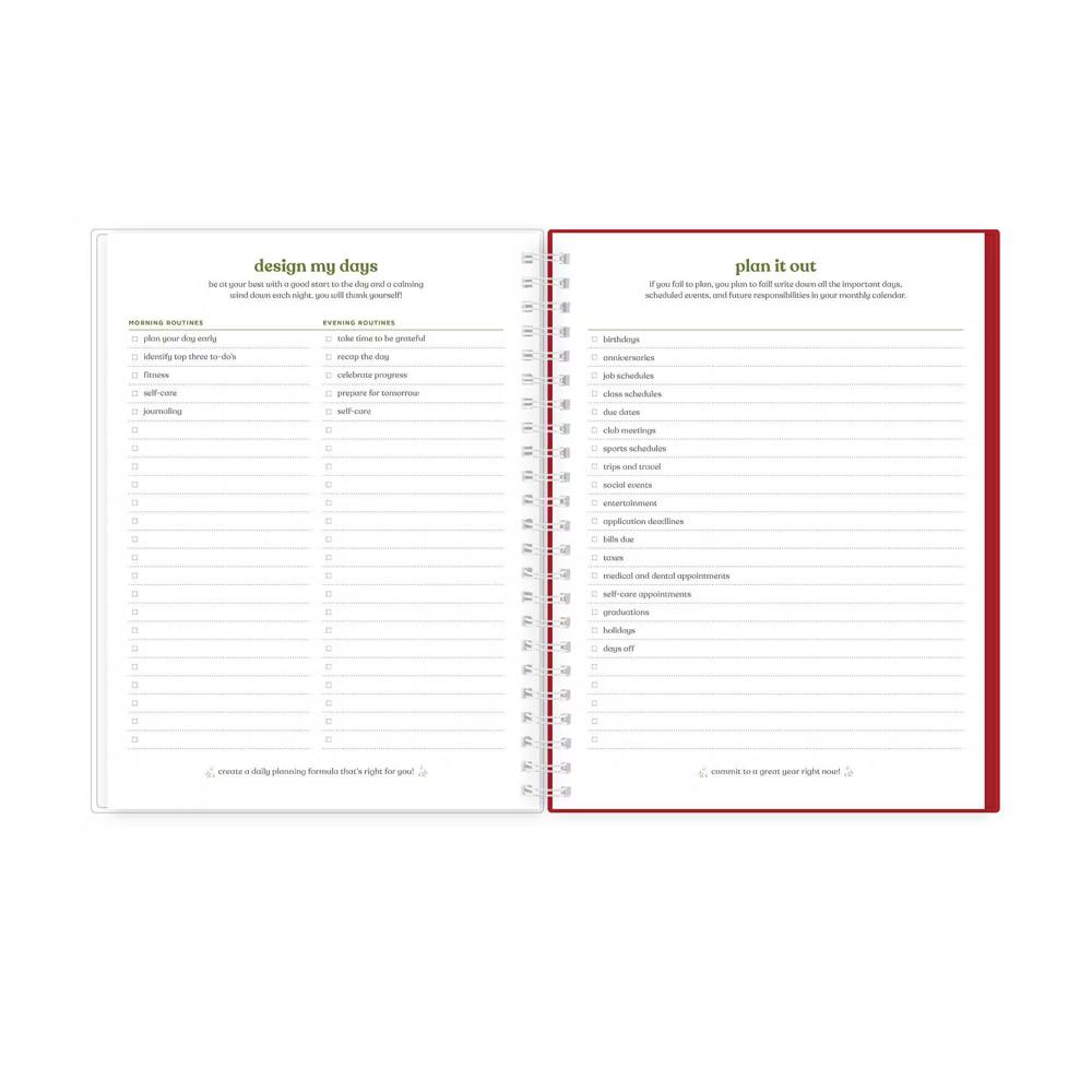 Day Designer 6"x8" 2026-2027 Weekly/Monthly Lila Planner Painted Gingham Red Smooth Frosted Wirebound - Image 9