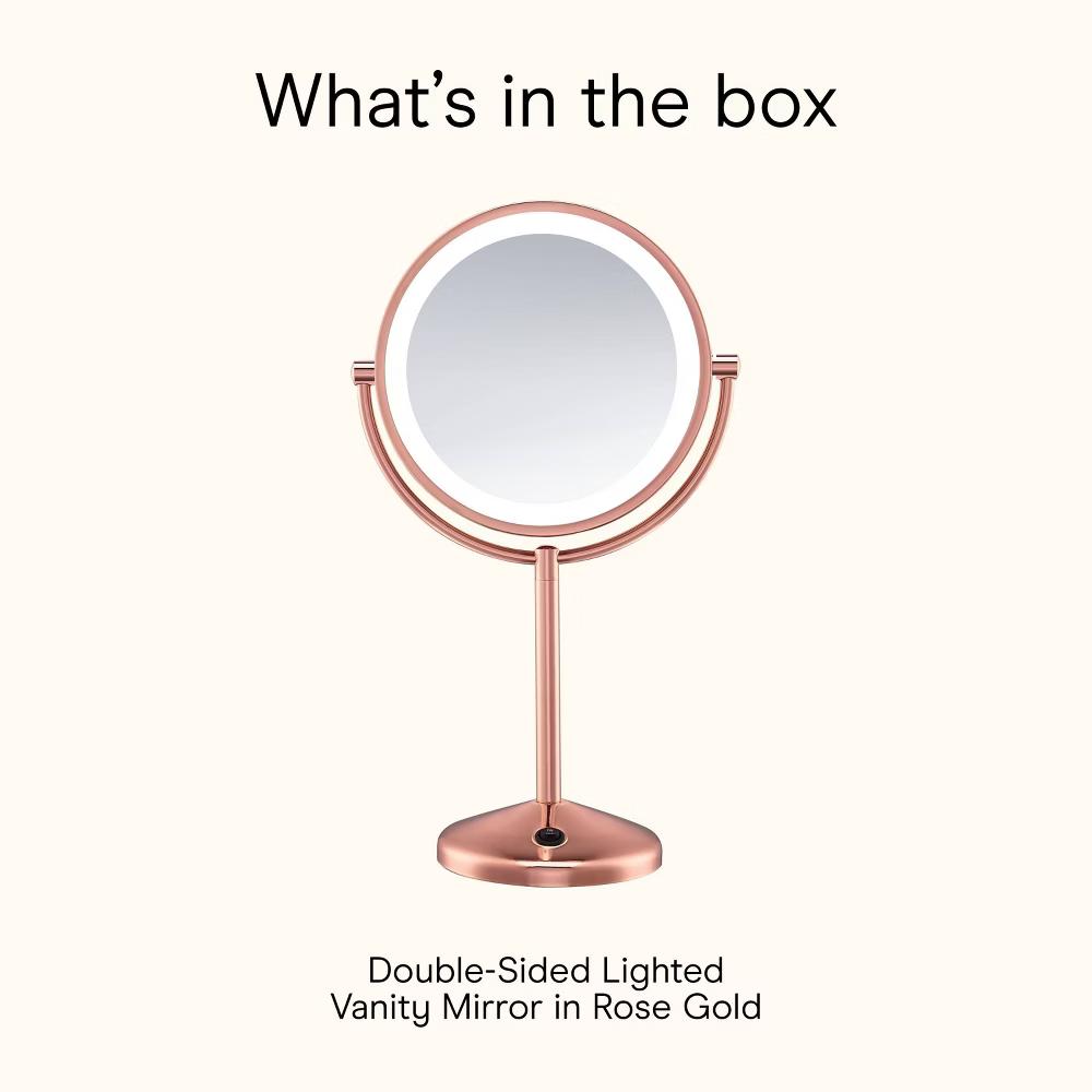Conair LED Vanity Mirror with 1x and 10x Magnification Rose Gold - Image 9
