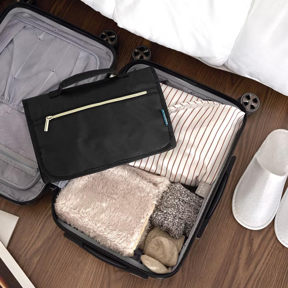 Hanging Toiletry Bag Women Men, Travel Kit Foldable Waterproof Organizer, Roll up Cosmetics Makeup Essentials Jewelry Case - Image 4
