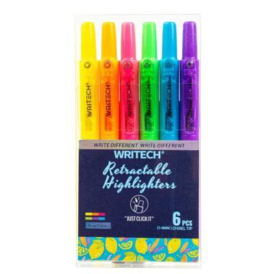Retractable Highlighters, Neon Colors, 6 Count - Image 2
